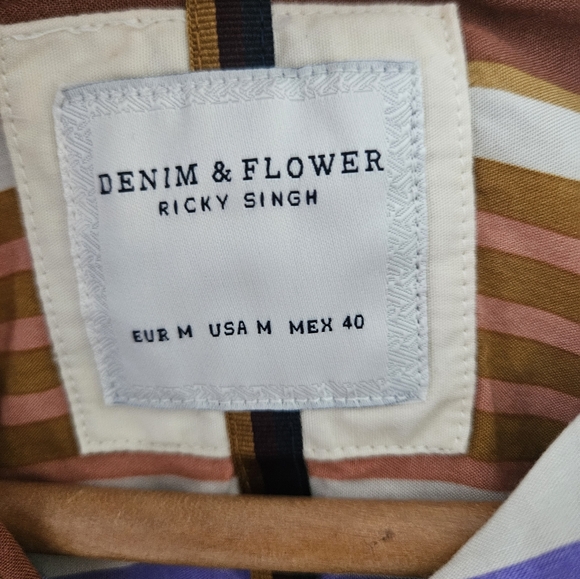 Denim and flower by Ricky Singh striped button down shirt - Picture 2 of 6